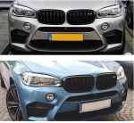 Двойни Бъбреци Решетки За БМВ BMW X5 X6 F15 F85 F16 F86 2014+ Черен Гланц Лак