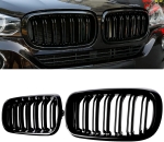 Двойни Бъбреци Решетки За БМВ BMW X5 X6 F15 F85 F16 F86 2014+ Черен Гланц Лак