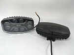 LED ЛЕД диоден фар халоген лампа 12V - 24V 48W бяло-жълто с черно стъкло за АТВ джип камион трактор земеделски и селскостопански машини и др. 245 x 139.4 x 90 mm E-mark E9