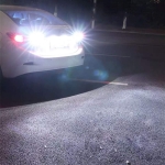 Комплект от 2бр. LED Лед Крушки, 33 SMD, С Лупа, BAU15S 1156 (P21W), 12V, Бяла, Светлина Разминати пинове (150°)