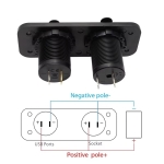 Универсален Панел за вграждане табло с 2бр USB зарядно 4.2А с 12V изход гнездо за запалка за кола каравана лодка и др.