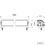 58.5 cm / 23 Инча 12V - 24V Висококачествен Led Bar Лед Бар Диоден Прожектор с бяла DRL габаритна светлина и оранжева аварийна блиц 7800LM