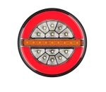 LED Лед Диоден Стоп Тип Хамбургер Неон Ефект с динамичен бягащ мигач Ø13cm 12V-24V За Камион, Ремарке, Бус , Каравана, Кемпер,Ван с 3 функции