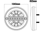 LED Лед Диоден Стоп Тип Хамбургер Неон Ефект с динамичен бягащ мигач Ø13cm 12V-24V За Камион, Ремарке, Бус , Каравана, Кемпер,Ван с 3 функции