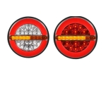 LED Лед Диоден Стоп Тип Хамбургер Неон Ефект с динамичен бягащ мигач Ø13cm 12V-24V За Камион, Ремарке, Бус , Каравана, Кемпер,Ван с 3 функции
