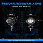 Универсален 20W Лед LED Халоген Фар Работна Лампа къси/дълги светлини бяла + жълта 9V - 60V за джип офроуд мотор мотоциклет