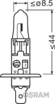 Халогенна крушка Osram H1, Х1, Night Breaker Laser Next Gen +150%, 55W, 12V, P14.5S