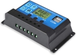 Соларен Заряден Контролер 20A PMW 12V 24V LCD Дисплей, Двойни USB Портове, Защитна Система