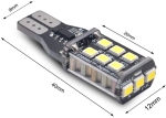 Комплект LED T10 Крушки за Задна Светлина - 6000K Бяла Светлина, 600LM (2 броя)