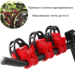 Универсален вело багажник за теглич за 3 колела до 60 кг Стойка за велосипеди метална сгъваема