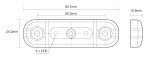 LED Диоден Габарит Маркер бял с тъмно опушено стъкло Е-Mark 12V-24V с 30см кабел