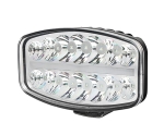 80W LED Лед Фар Халоген с DRL дневни светлини габарит бяло - оранжево неон ефект 24,5см x 13,9см, 4100lm, 12V - 24V, E-Mark Подходящ За DAF MAN Scania Volvo и др.