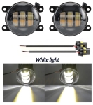 Комплект 2 броя LED фарове за мъгла Dacia, Renault, Ford, Citroen, Suzuki, бяла светлина, Ø91 мм, 12V, алуминиев корпус, H8/H11 букса