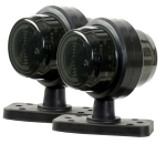 Комплект 2 бр. Опушен LED габарити маркери тип рогче 12V-24V, оранжево-червено - за ремаркета, платформи, камиони и др.