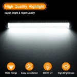 LED Лампа бяла светлина 72 LED, 12V/24V, 6500K, 33 см – Алуминиев корпус, с кабел и букса за свързване