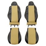 Комплект 1+1 тапицерия от еко кожа за MAN TGX EURO 6 2021+ - бежово-черно