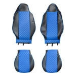 Комплект 1+1 тапицерия от еко кожа за MAN TGX EURO 6 2021+ - синьо-черно