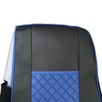 Комплект 1+1 тапицерия от еко кожа за DAF XF 106 2015-2021 - синьо-черно