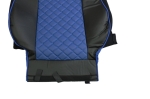 Комплект 1+1 тапицерия от еко кожа за DAF XF 106 2015-2021 - синьо-черно