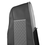 Комплект 1+1 тапицерия от еко кожа за DAF XF 106 2015-2021 - сиво-черно