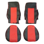 Комплект 1+1 тапицерия от еко кожа за DAF XF 106 2015-2021 - червено-черно