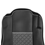 Комплект 1+1 тапицерия от еко кожа за MERCEDES ACTROS MP4 EURO 6 2015-2021 - сиво-черно