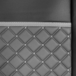 Комплект 1+1 тапицерия от еко кожа за MERCEDES ACTROS MP4 EURO 6 2015-2021 - сиво-черно