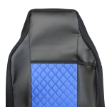 Комплект 1+1 тапицерия от еко кожа за IVECO STRALIS S-WAY 2021 - синьо-черно