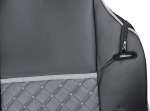 Комплект 1+1 тапицерия от еко кожа за IVECO STRALIS S-WAY 2021 - сиво-черно