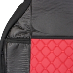 Комплект 1+1 тапицерия от еко кожа за IVECO STRALIS S-WAY 2021 - червено-черно