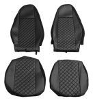 Комплект 1+1 тапицерия от еко кожа за VOLVO FH EURO 6 2016-2020 - черно