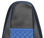 Комплект 1+1 тапицерия от еко кожа за VOLVO FH EURO 6 2016-2020 - синьо-черно