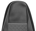 Комплект 1+1 тапицерия от еко кожа за VOLVO FH EURO 6 2016-2020 - сиво-черно