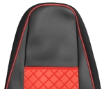 Комплект 1+1 тапицерия от еко кожа за VOLVO FH EURO 6 2016-2020 - червено-черно