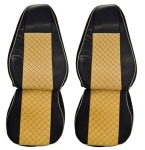 Комплект 1+1 тапицерия от еко кожа за VOLVO FH12 EURO 5 2006- 2015 - бежово-черно