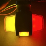 Комплект от 2 броя ЛЕД LED Странични Габарити Габаритни Светлини Тип Рогче с Неон Ефект за Камион Ремарке Тир Бус Ван Каравана и др. 12-24V червено-оранжево-оранжево