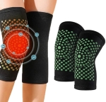 Комплект от 2 бр. самозагряващи се наколенки с турмалин - еластични, универсален размер, унисекс, цвят черен