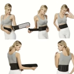 Лумбален колан с турмалин и магнити, регулируем, унисекс - размер M, 100 cm, черен цвят