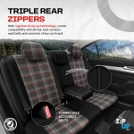 Комплект Луксозна Тапицерия OTOM текстил с еко кожа GTI SPORTS Design – Черна с червен шев, за Предни и Задни Седалки