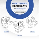 Комплект Луксозна Тапицерия OTOM текстил с еко кожа GTI SPORTS Design – Черна със син шев, за Предни и Задни Седалки