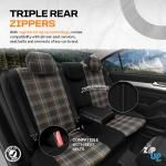 Комплект Луксозна Тапицерия OTOM текстил с еко кожа GTI SPORTS Design – Черна с оранжев шев, за Предни и Задни Седалки