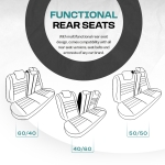 Комплект Луксозна Тапицерия OTOM текстил с еко кожа GTI SPORTS Design – Черна с бял шев, за Предни и Задни Седалки