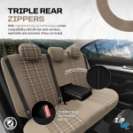 Комплект Луксозна Тапицерия OTOM текстил с еко кожа TORO Design – Бежова с бежов шев, за Предни и Задни Седалки