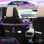 Комплект Луксозна Тапицерия OTOM текстил с еко кожа CARBON Design – Бежово-Черна с бежов шев, за Предни и Задни Седалки