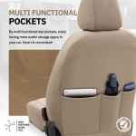 Комплект Луксозна Тапицерия OTOM текстил с еко кожа COMFORT LINE Design – Бежова с бежов шев, за Предни и Задни Седалки