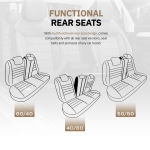 Комплект Луксозна Тапицерия OTOM текстил с еко кожа COMFORT LINE Design – Бежова с бежов шев, за Предни и Задни Седалки