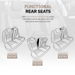 Комплект Луксозна Тапицерия OTOM текстил с еко кожа COMFORT LINE Design – Бежово-Черна с бежов шев, за Предни и Задни Седалки