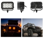 42W LED Халоген Бял, Разпръсната светлина с жълта и червена DRL светлина 12V-24V