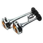 Двойна Тромба клаксон с жълта LED светлина, 300 dB – 12V / 24V