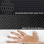 Ергономична седалка с мемори пяна и 3D дишаща мрежа – противохлъзгаща, с колан, за кола, офис и дом